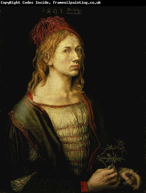 Albrecht Durer Portrait of the Artist Holding a Thistle